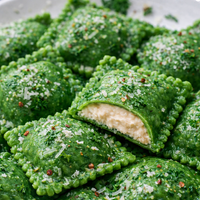 רביולי גבינות ותרד טבעונית