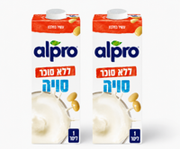 זוג (2) משקה חלב סויה ללא תתוספת סוכר